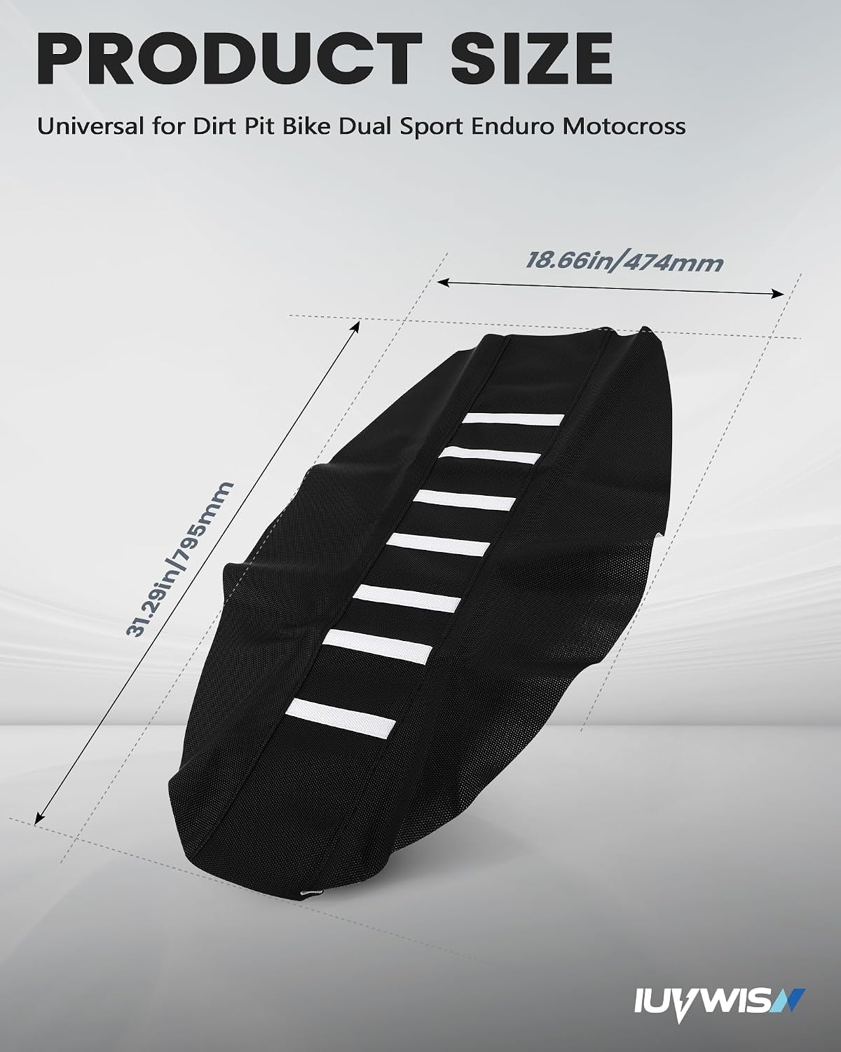 Dirt Bike Universal Seat Cover Non-Slip Gripper Soft Motorcycle Seat Covers for CRF YZF YZ EXC SX KLX KX TTR Most Motorcross Black