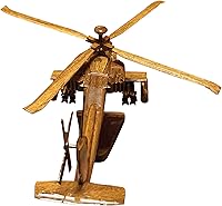 Vista 4 de AH64 Apache Mahogany Wood Desktop Helicóptero