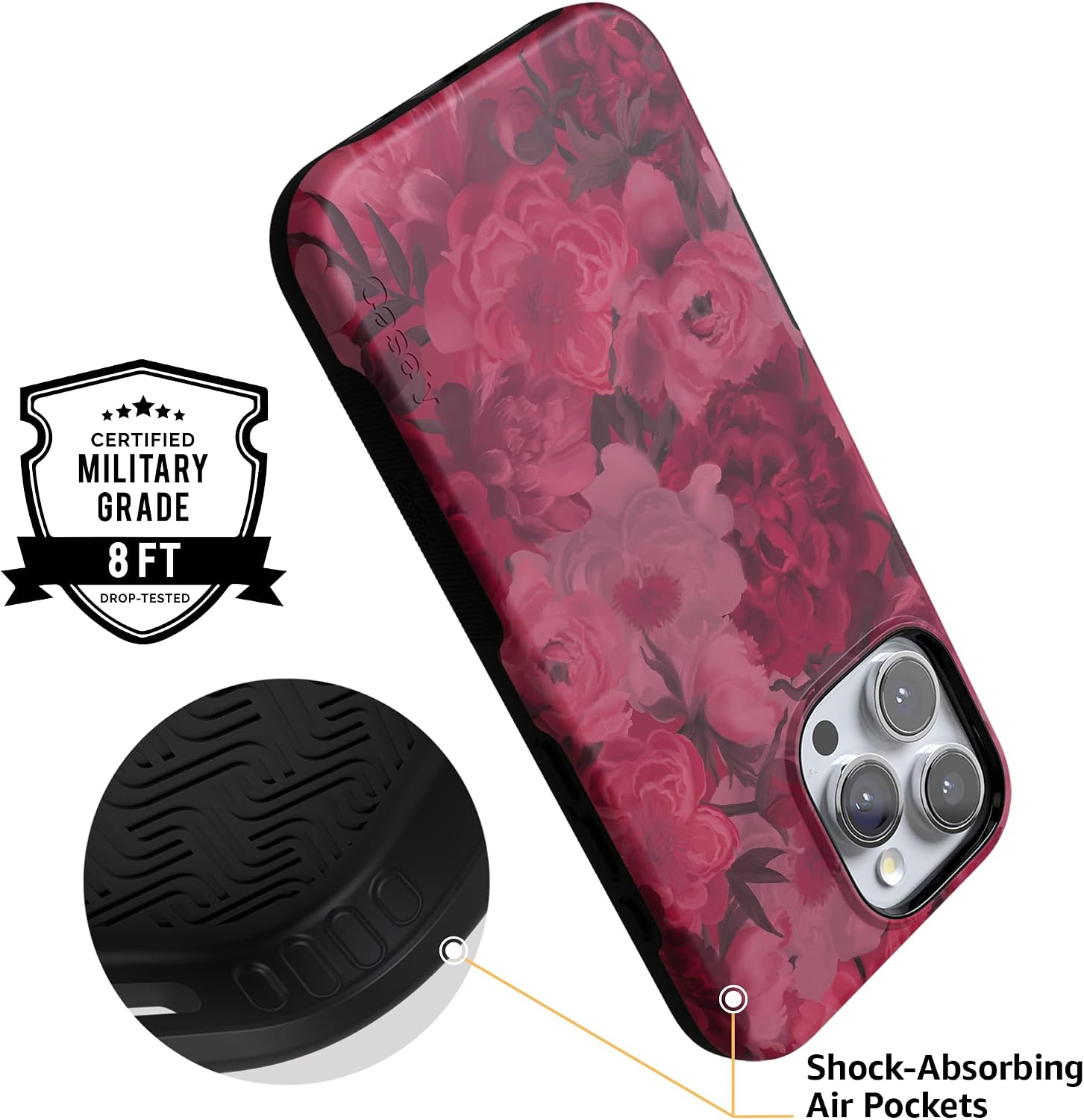 Casely iPhone 16 Pro Max Case | Romance Novel | Moody Floral | Bold Protective Design | Compatible with MagSafe