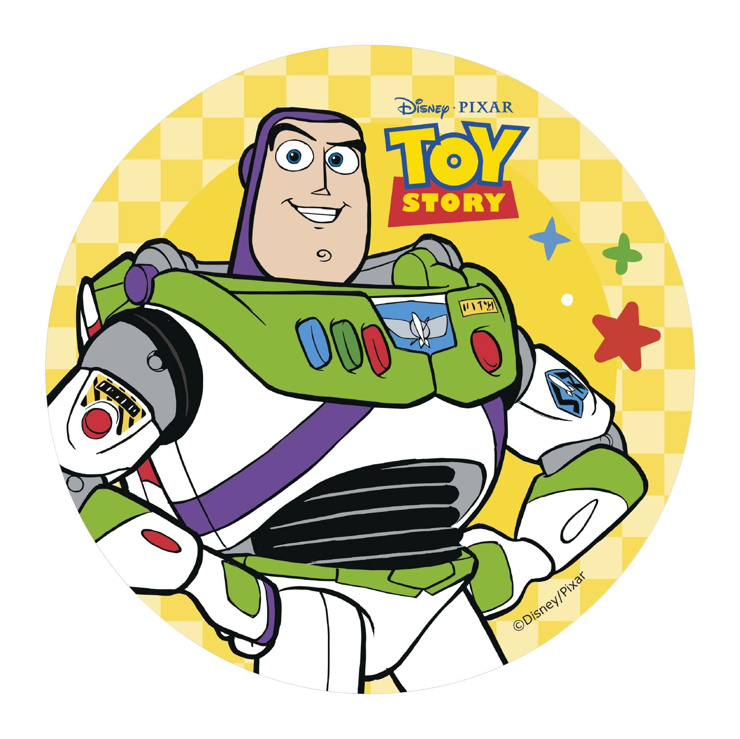 dekora - Buzz Lightyear Edible Wafer Cake Topper Ø20 cm – Toy Story Birthday Decorations for Kids Cakes – Gluten Free – Suitable for Vegetarians