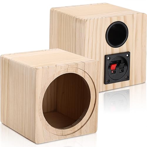 Miniatura 3 de Facmogu Caja de altavoz de madera con puerto de 8 pulgadas, caja de altavoz de madera para automóvil con algodón absorbente de sonido y taza