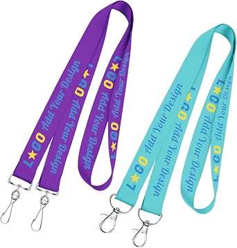 Custom Double - Hook Lanyards, Support Custom Logos/Text/Images Personalized 2 Hook Neck Lanyard Bulk for Women Men School Office