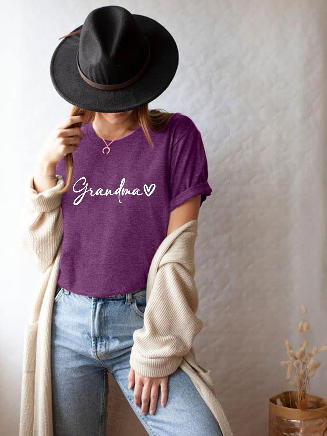 Grandma Shirts for Women Nana Shirt Heart Printed Casual Gigi Short Sleeve Tee Top - Image 5