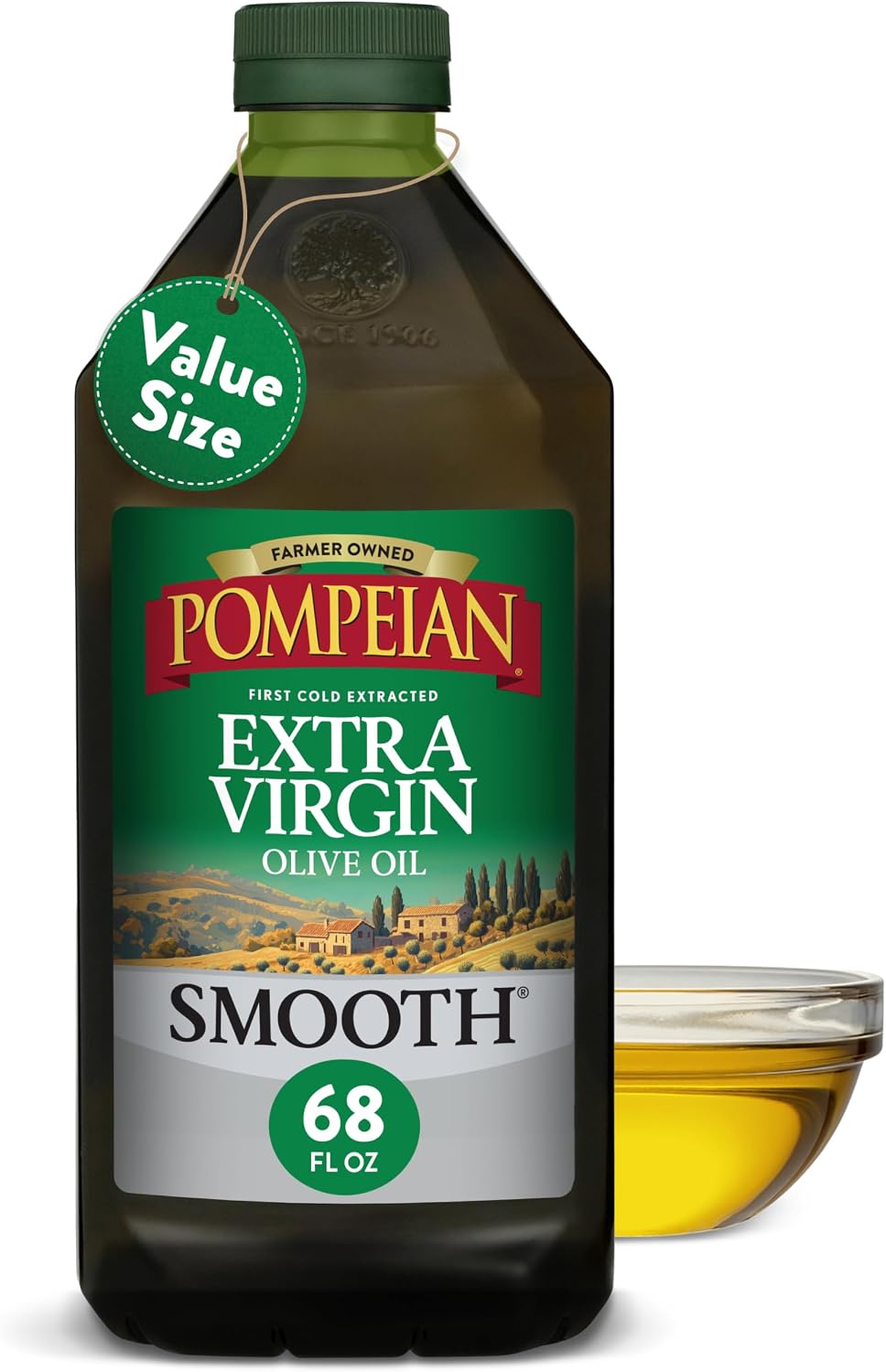 Pompeian Smooth Extra Virgin Olive Oil - 68 fl oz (2 L)