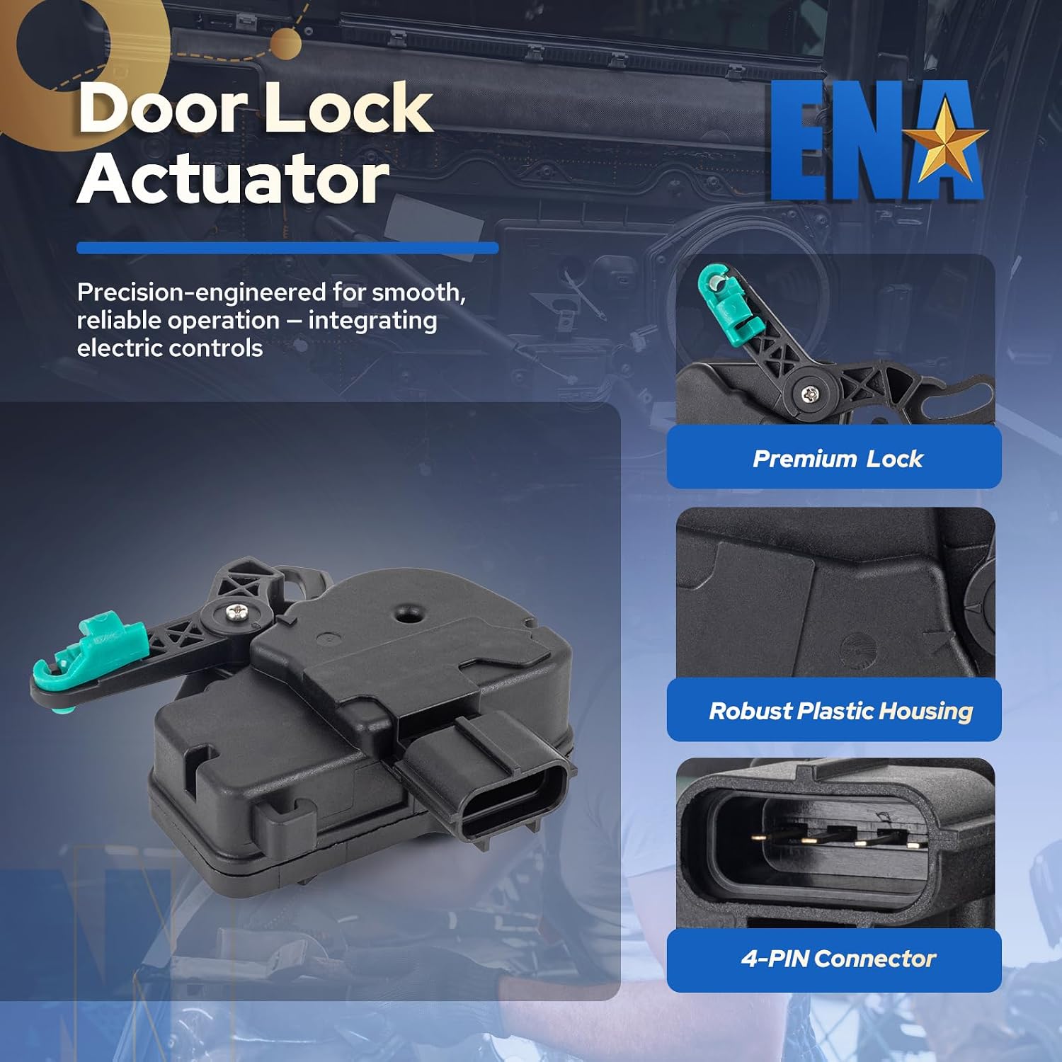 ENA Left & Right Side Sliding Door Latch Lock Actuator Compatible with Chrysler Town & Country Voyager, Dodge Caravan Grand Caravan, Ram C/V 2001-2019 for 4717960AA 4717960AB 4717960AC 746-259