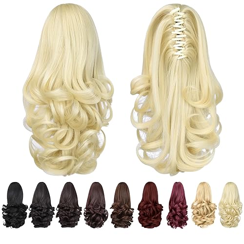 Miniatura 264 de Brown ponytail extension,16" claw clip hair extensions ponytail short curly hair ponytail Extension Natural Looking Synthetic Hairpiece for Women