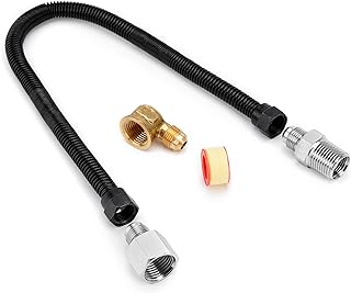 Stanbroil 3/8" X 18" Non-Whistle Flexible Flex Gas Line with Brass Ends for Natural Gas or Liquid Propane Fire Pit and Fireplace