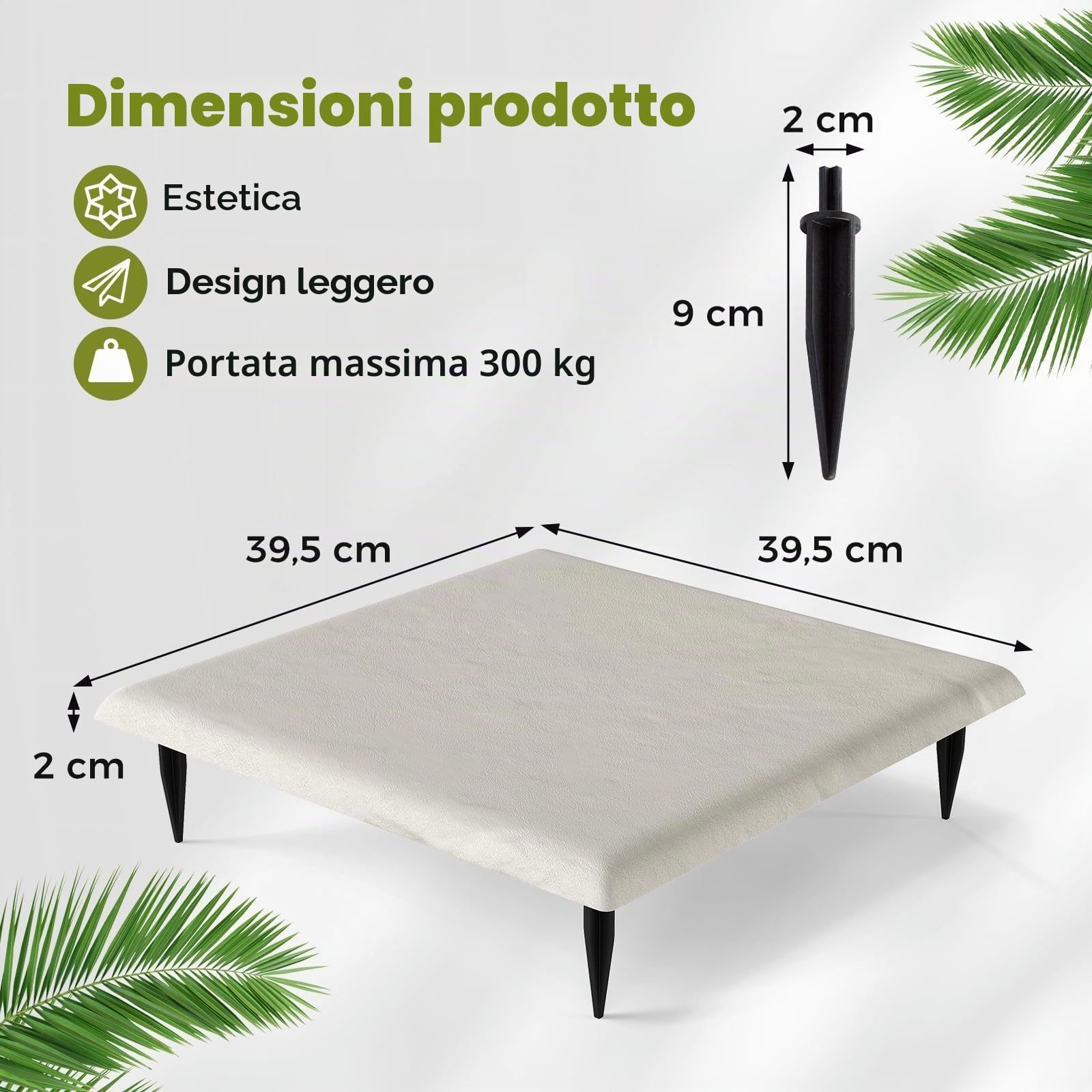 GIANTEX Set 8 Pedane Modulari da Giardino 39,5 x 39,5 cm, Lastre in Plastica Effetto Pietra, per Marciapiedi ed Aiuole