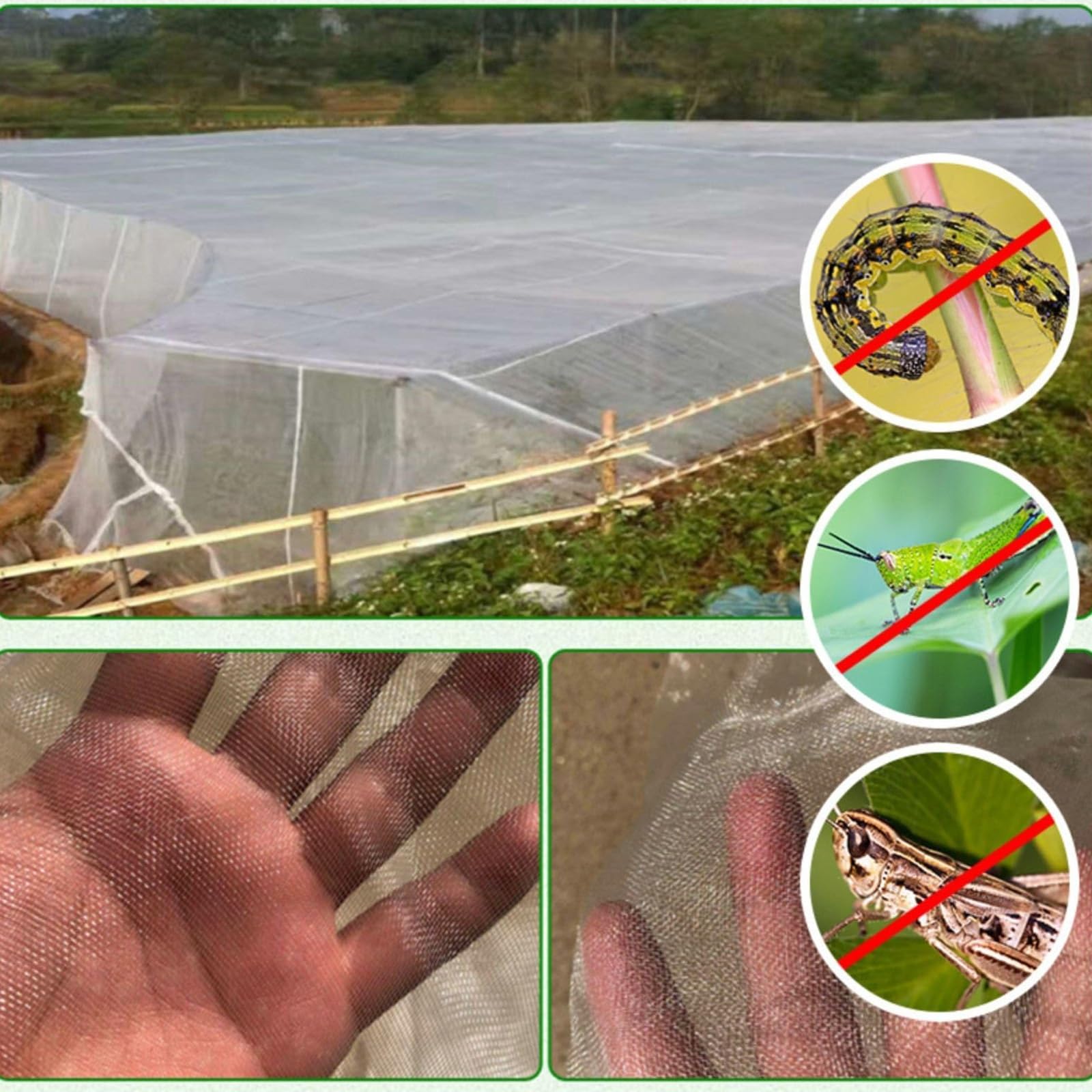 Insectennet voor de tuin, 3 x 10 m, insectennet voor planten, insectennet voor groenten