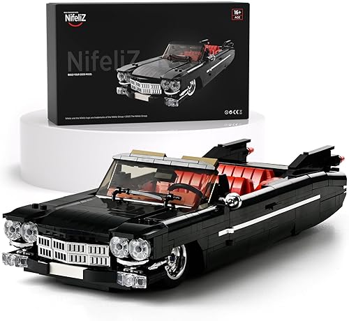 Nifeliz Eldorado, kit de construcción de autos retro clásico, juego de modelos de exhibición de autos deportivos convertibles para regalos de