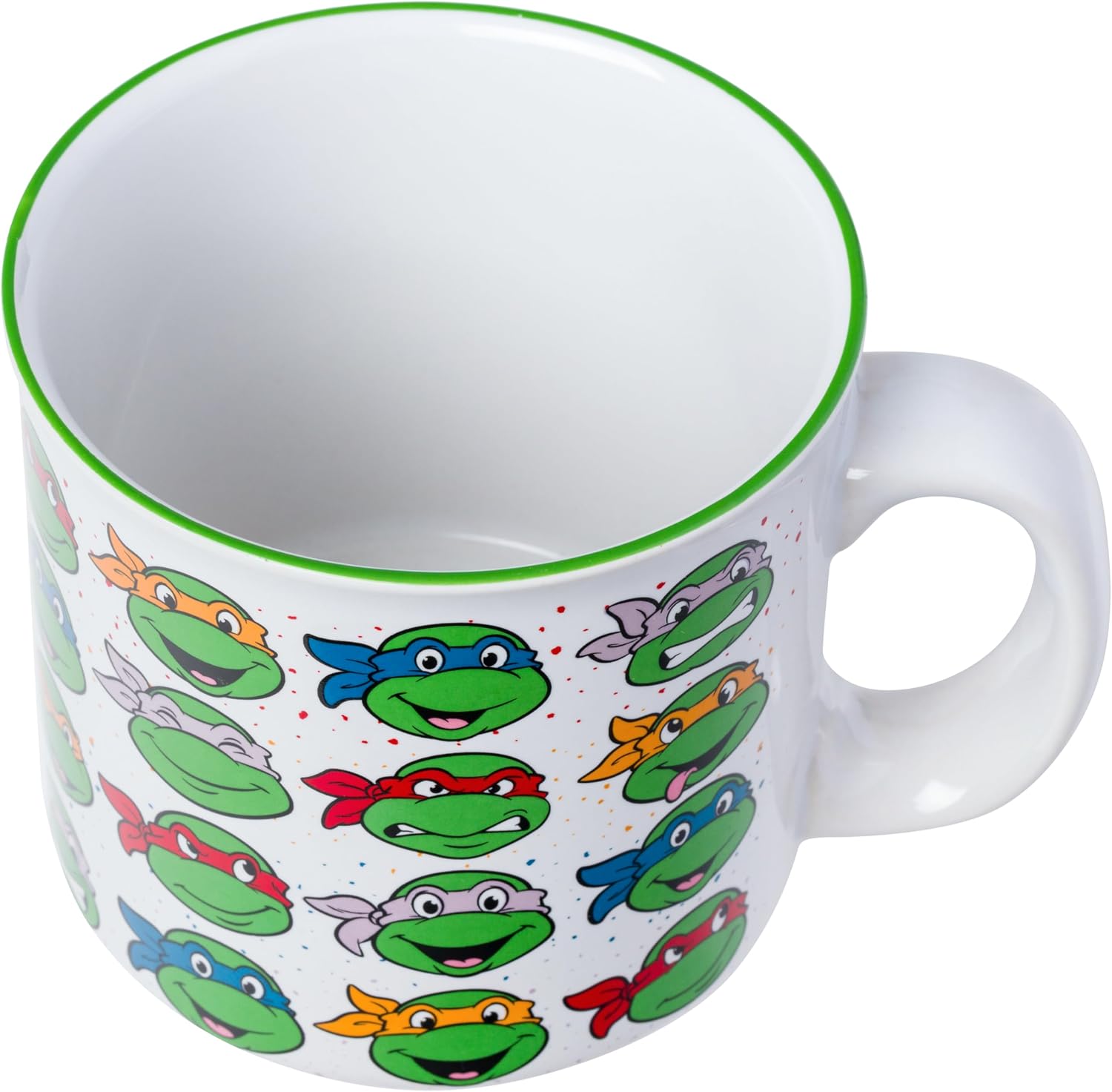 Silver Buffalo TMNT Multi Face Pattern 20oz Ceramic Camper Mug image 4