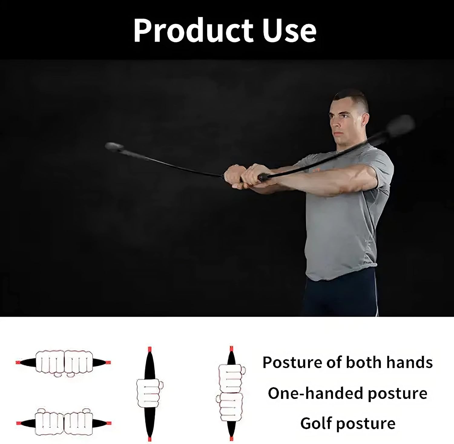 Stick Mobility Flex Bar - High-frequency Vibration Workout Exercise Bar - Black Glass Fiber, Textured Finish - For Total Body Fat Burning, Aerobics, Yoga, Resistance Training