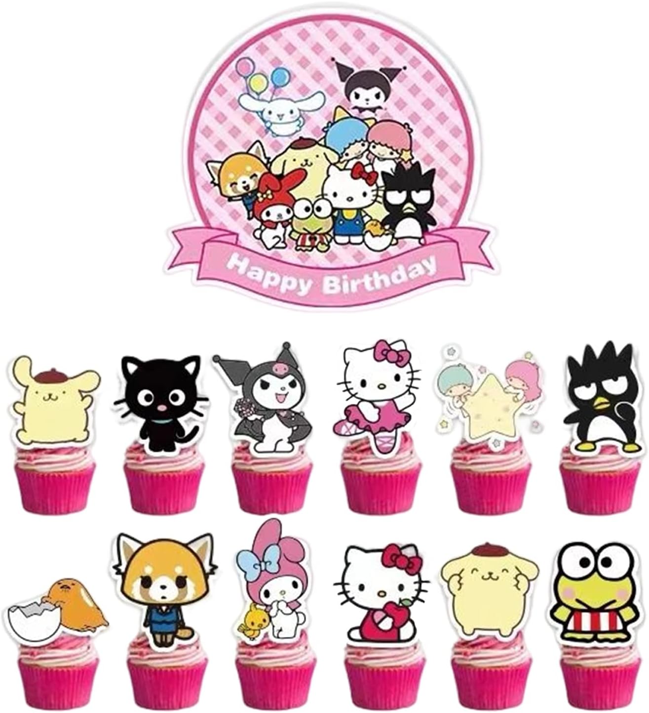 13Pcs Cake Topper Sets,Cake Toppers/Cup cake Toppers for Birthday Cake Supplies Decorations (2