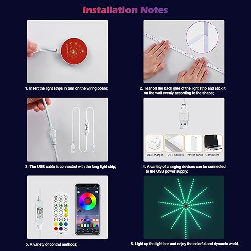 Miniatura 6 de BUckys Tira de luces LED de fuegos artificiales Dream Color RGB Smart Music Sync APP y control remoto