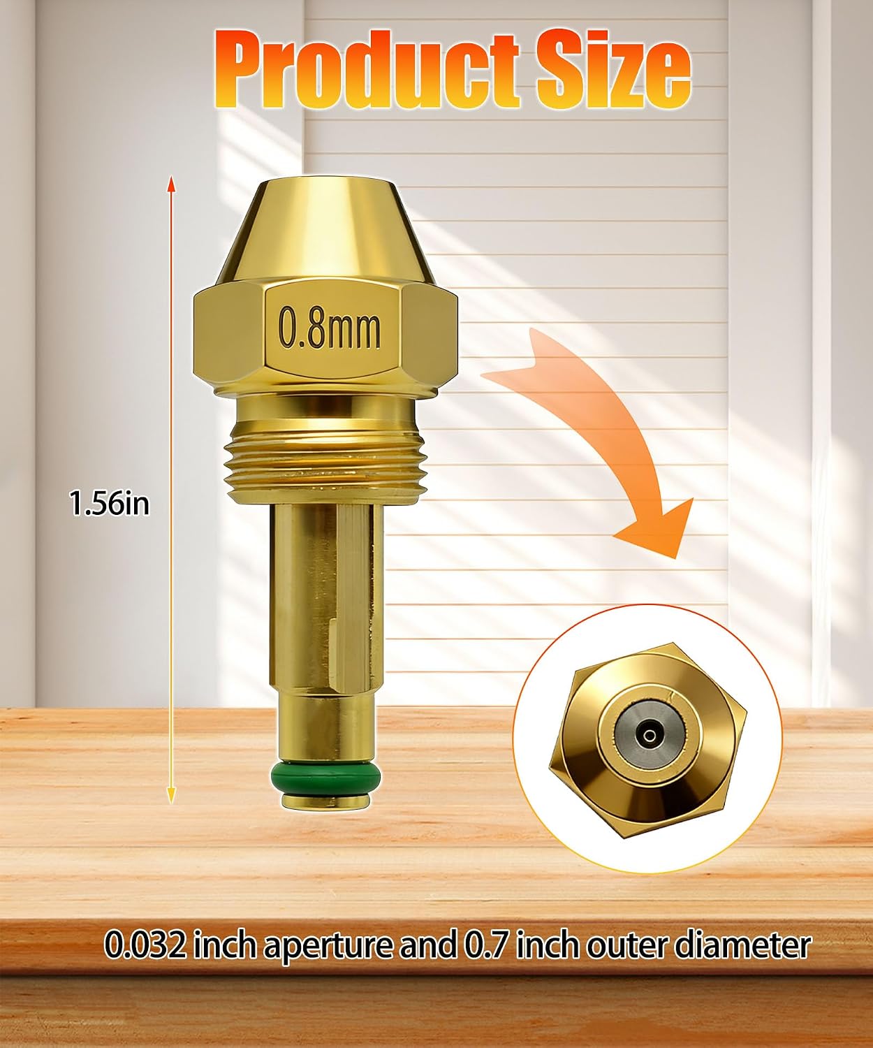 2Pcs 30609-5 Brass Waste Oil Nozzles with Rubber Ring(0.8mm),Compatible delavan Heaters & Burners