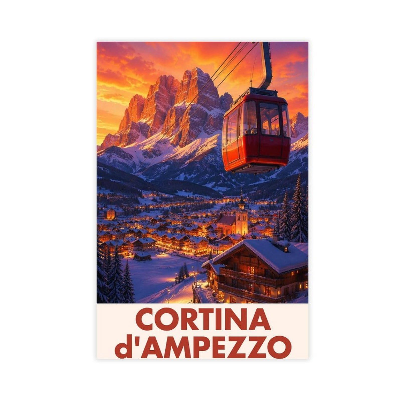 LXWNZE Cortina D'Ampezzo Travel Poster Canvas Poster for Home Decor Gift