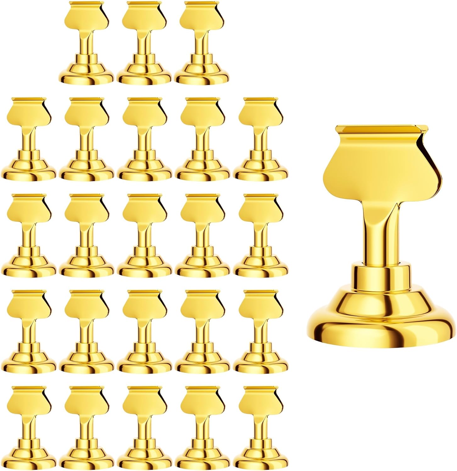 Urban Deco 24 Pieces Table Card Holder Place Card Holders 1.7 inches Gold Steel Card Holders for Photos, Food Signs, Memo Notes, Weddings, Restaurants, Birthday(Gold 24PK)