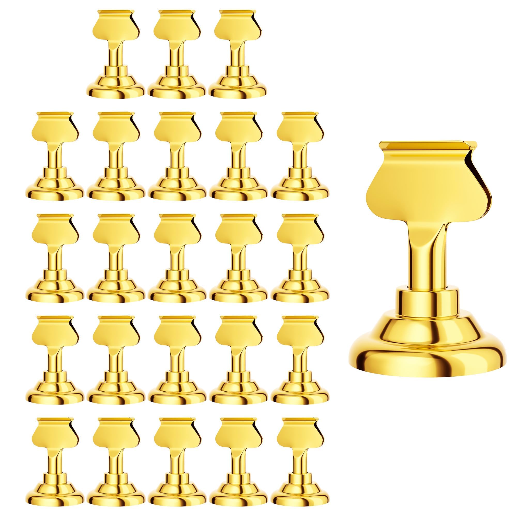 Urban Deco Table Card Holder Place Card Holders 1.7 inches Gold Steel Card Holders for Photos, Food Signs, Memo Notes, Weddings, Restaurants, Birthdays (Gold 24PK)