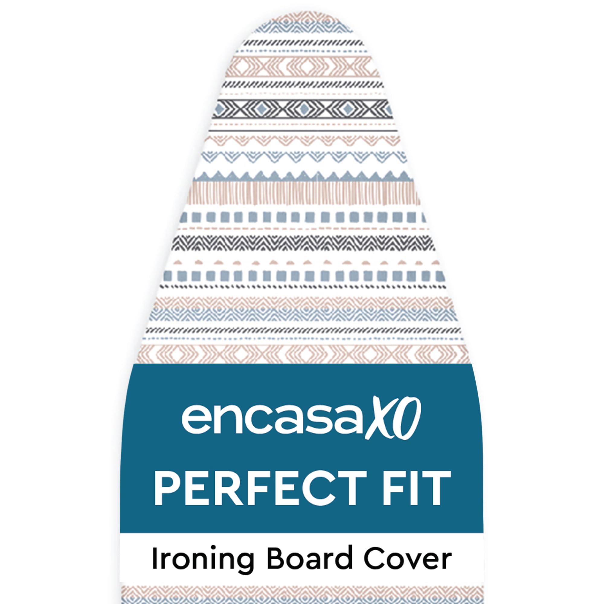 Encasa XO Ironing Board Covers and pad 125x46 cm- Thick 3mm Felt Padding, Drawstring Tightening & Lock, Heat Reflective, Scorch & Stain Resistant, for Wide Ironing Board - Aztec — image 1