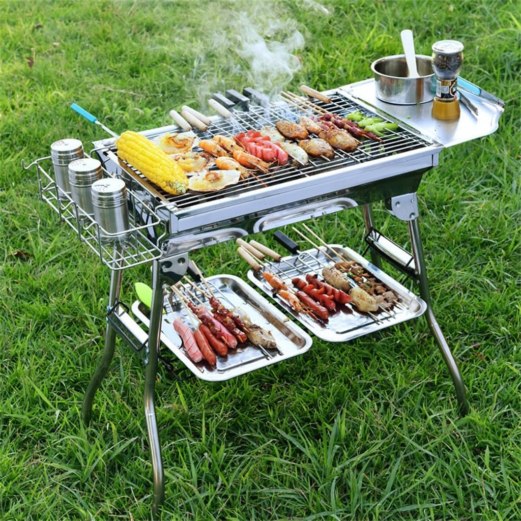 Barbecue Equipment, Outdoor Camping Barbecue Stove Detachable And Foldable Charcoal Grill Rack