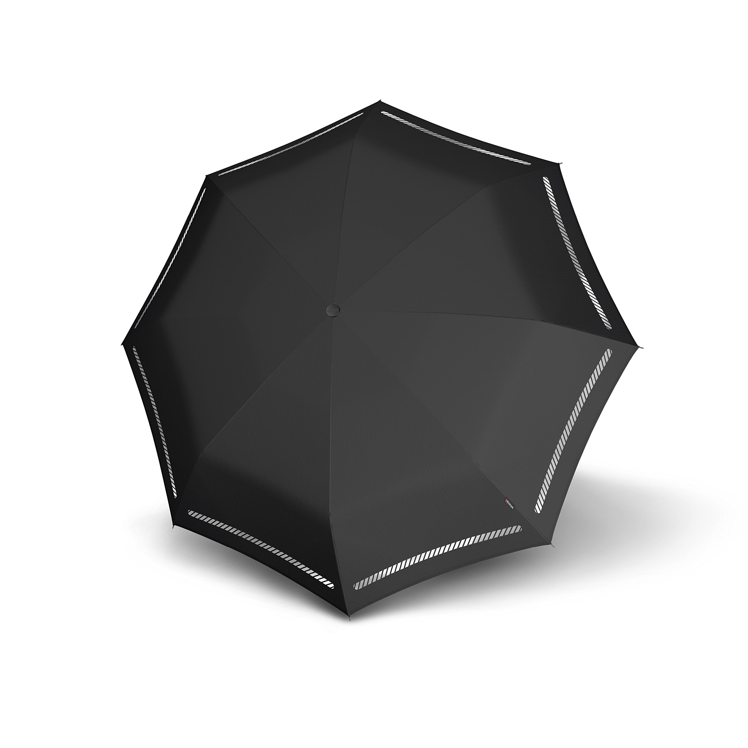 Knirps T.200 Medium Duomatic Reflective Black Parapluie Canne, 94 cm, Noir (Black) | Petit parapluie resistant vent fort ouverture et fermeture automatique 140km/h, toile grand parapluie 98cm, De sac