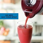 Kenmore Countertop Blender – Electric Mixer for Smoothies, Ice Crush & Pulse Function, Heavy Duty Tritan plastic Pitcher Mixer With 6 Speed, Kitchen Appliance, Dishwasher-Safe Jar, Red