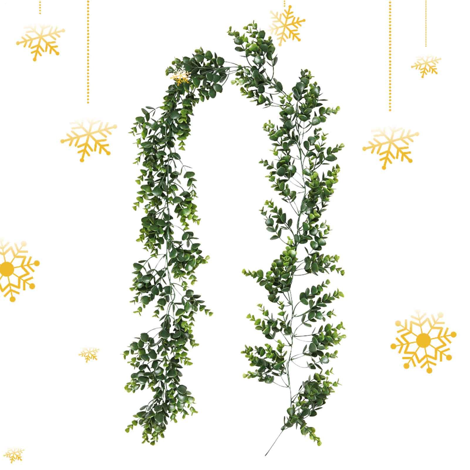 Rotin vert artificiel pour une decoration de cheminee festive