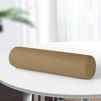 Long Bed Pillow, Round Neck, Armrest Cushion, Lumbar Support Cushion, Headboard Pillow, Protection Cushion for Bed, Chair/Car 60 x 20 cm, Khaki