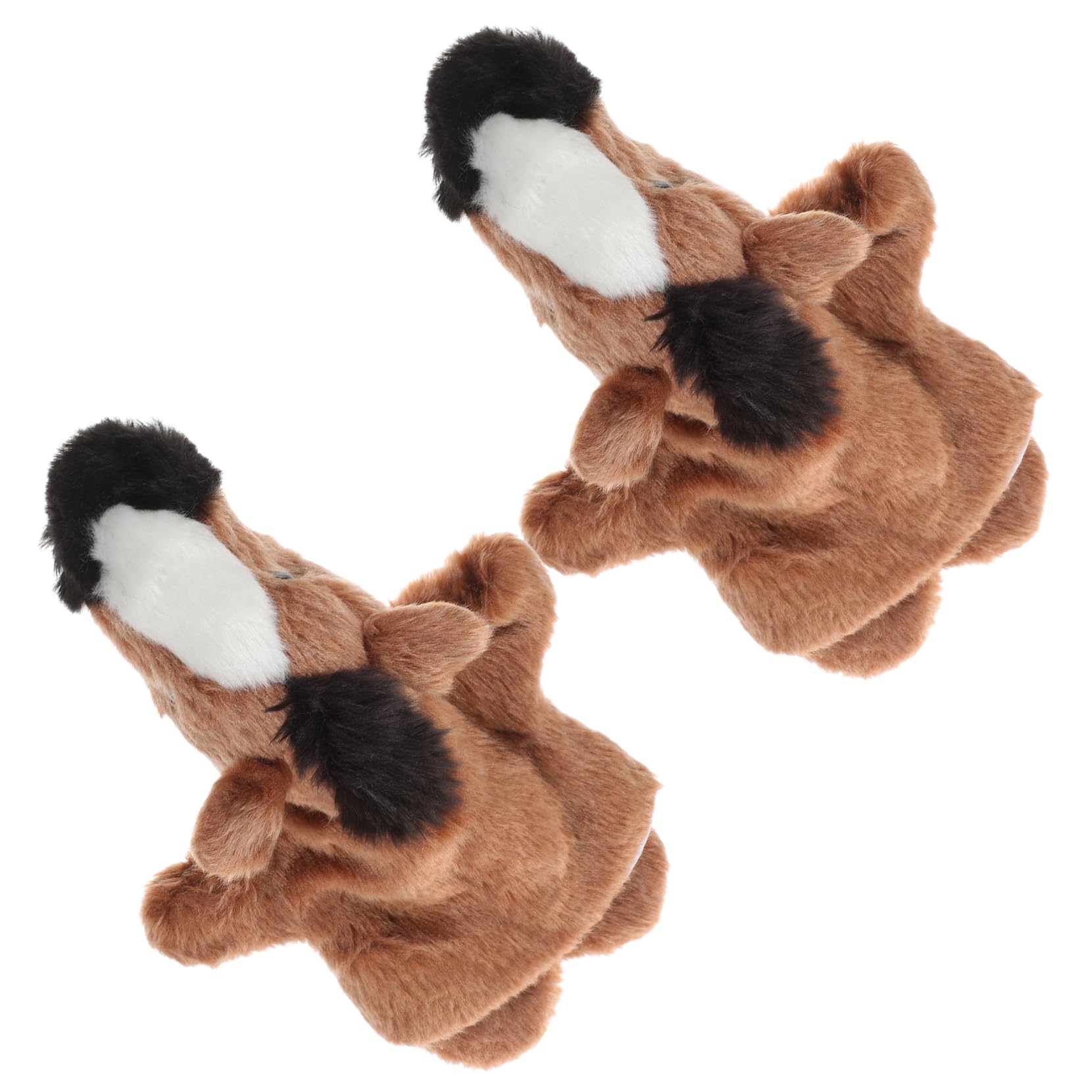 Storytelling Puppet 2pcs Hand Puppet Early Education Puppets for Plush Animals Hand Puppets for Kid Hand Puppet Game Plush Animal Puppet Fairy Tale Plush Light Brown Bunny