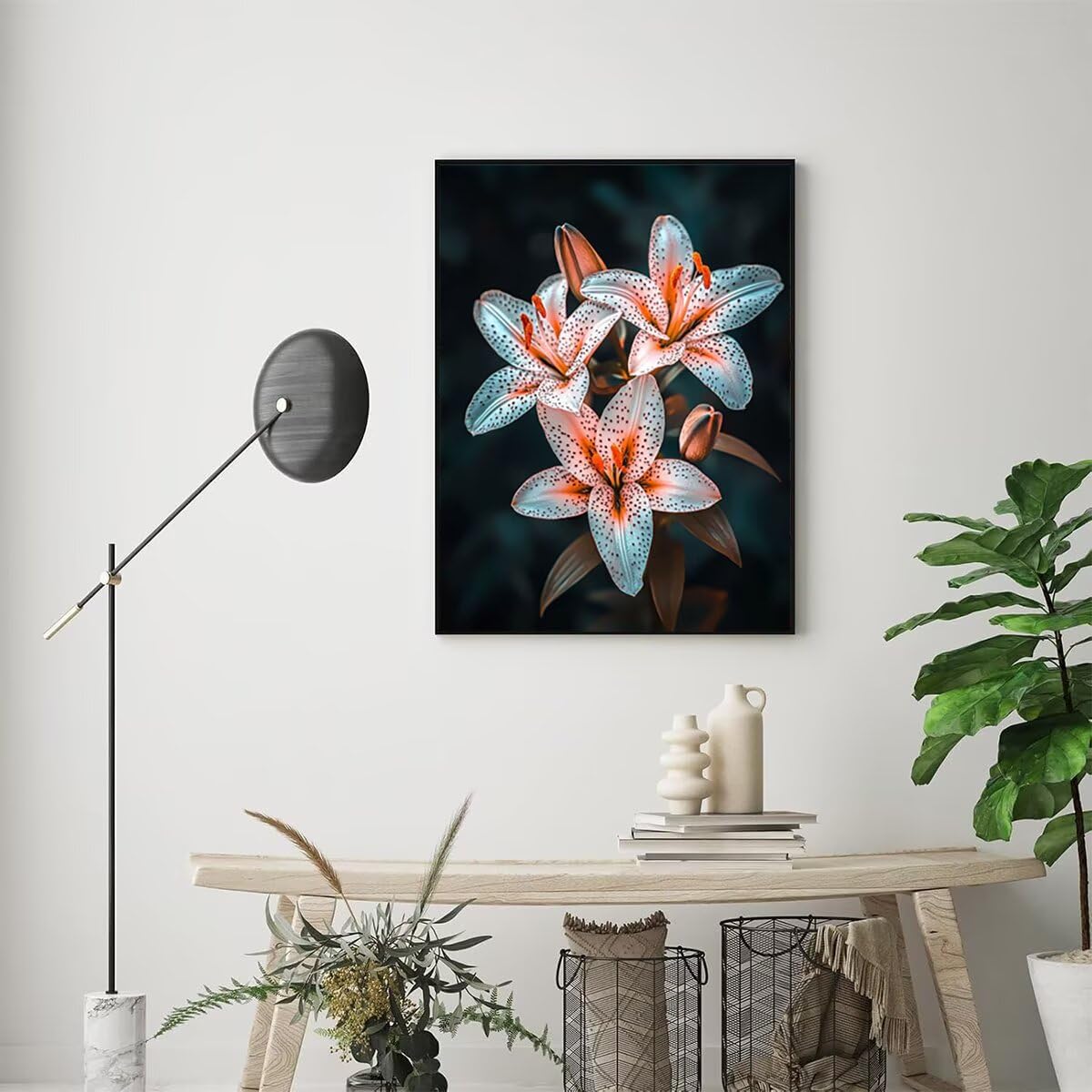 Dipingere con i Numeri Fiore, Paint by Numbers Adulti Pianta, Fai da te Creativi Adulti Quadri da Dipingere Numerati Kit per Decorazione Della Parete di Casa, Regalo 100x135 cm Senza Cornice 3J-0