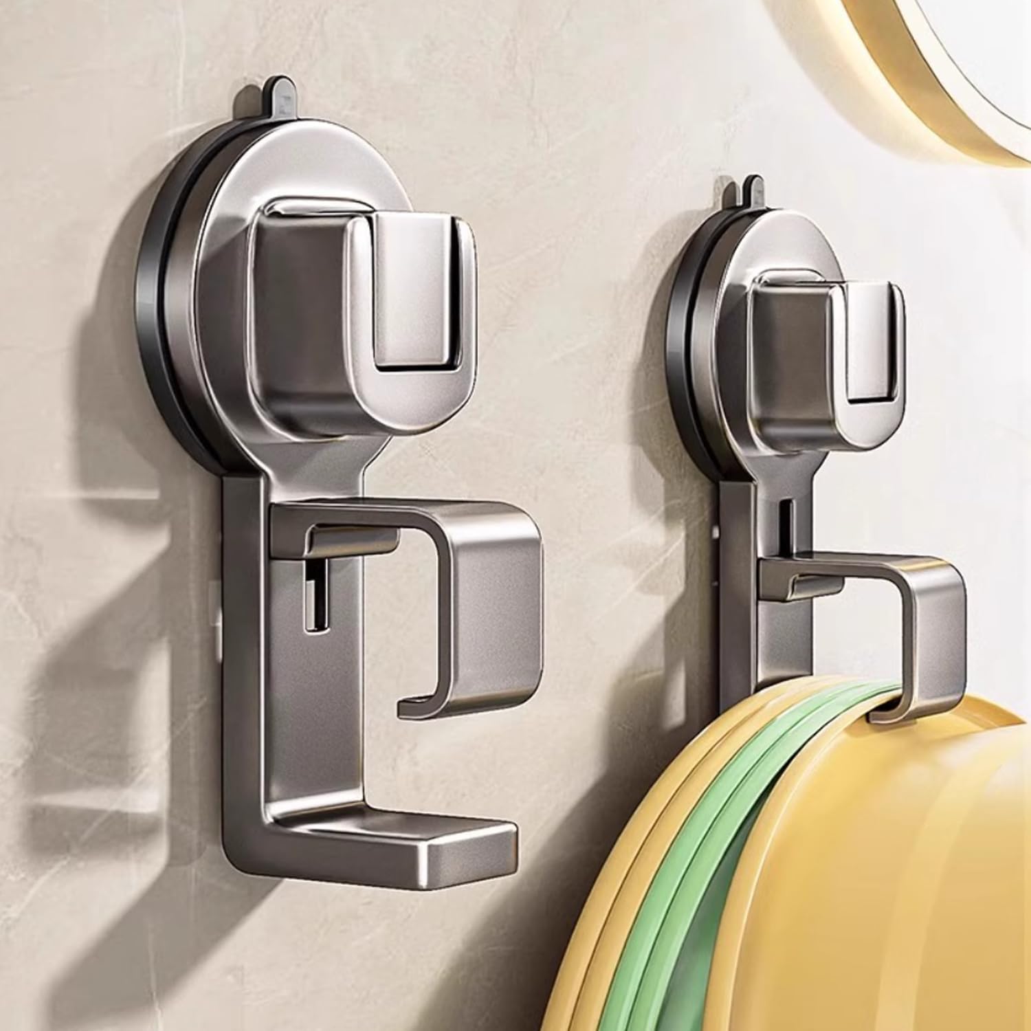 Adjustable washbasin Hooks Wall Support for washbasin Suction Cup washbasin Hook House Kitchen Supplies,Grey