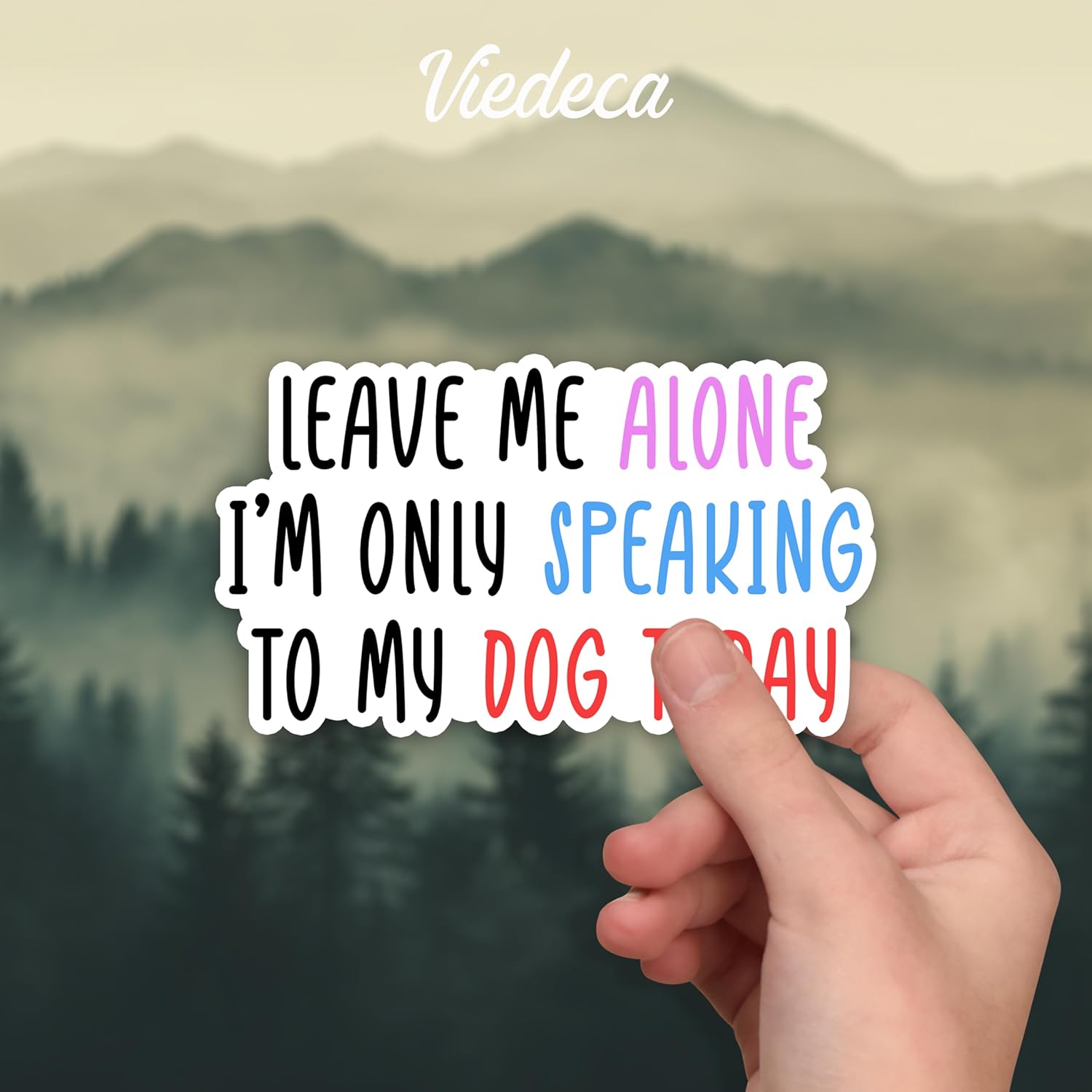 (3Pcs) Leave Me Alone I'm Only Speaking to My Dog Today Sticker Funny Sarcastic Quotes Dogs Mom People Pet Lovers Vinyl Decal for Tumbler Laptop Water Bottles Books Phone - Size 3x1.8 Inches - Image 2