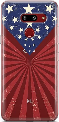 Miniatura 3 de Mertak Clear Phone Case Compatible with LG Stylo 6 5 4 K61 K51S K41S K30 K20 Q70 Q60 Retro TPU Grunge American Patriotic Cover Flag Flexible