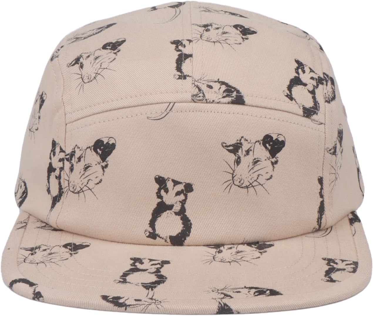 Pet and Wildlife-Themed 5-Panel Camp Caps Cat Dog Dachshund Capybara Opossum Hats for Animal Enthusiasts
