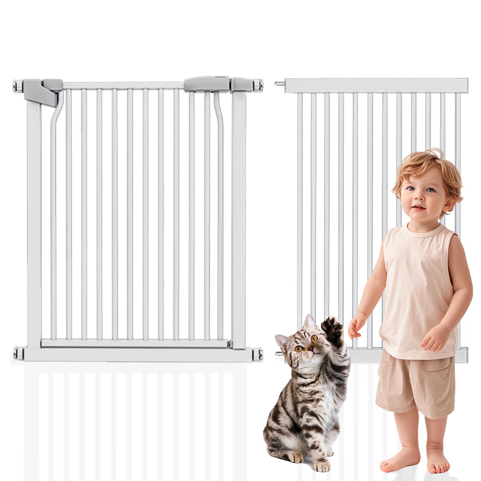 Barrière de sécurité extensible sans perçage pour chien enfants escaliers 132-139cm