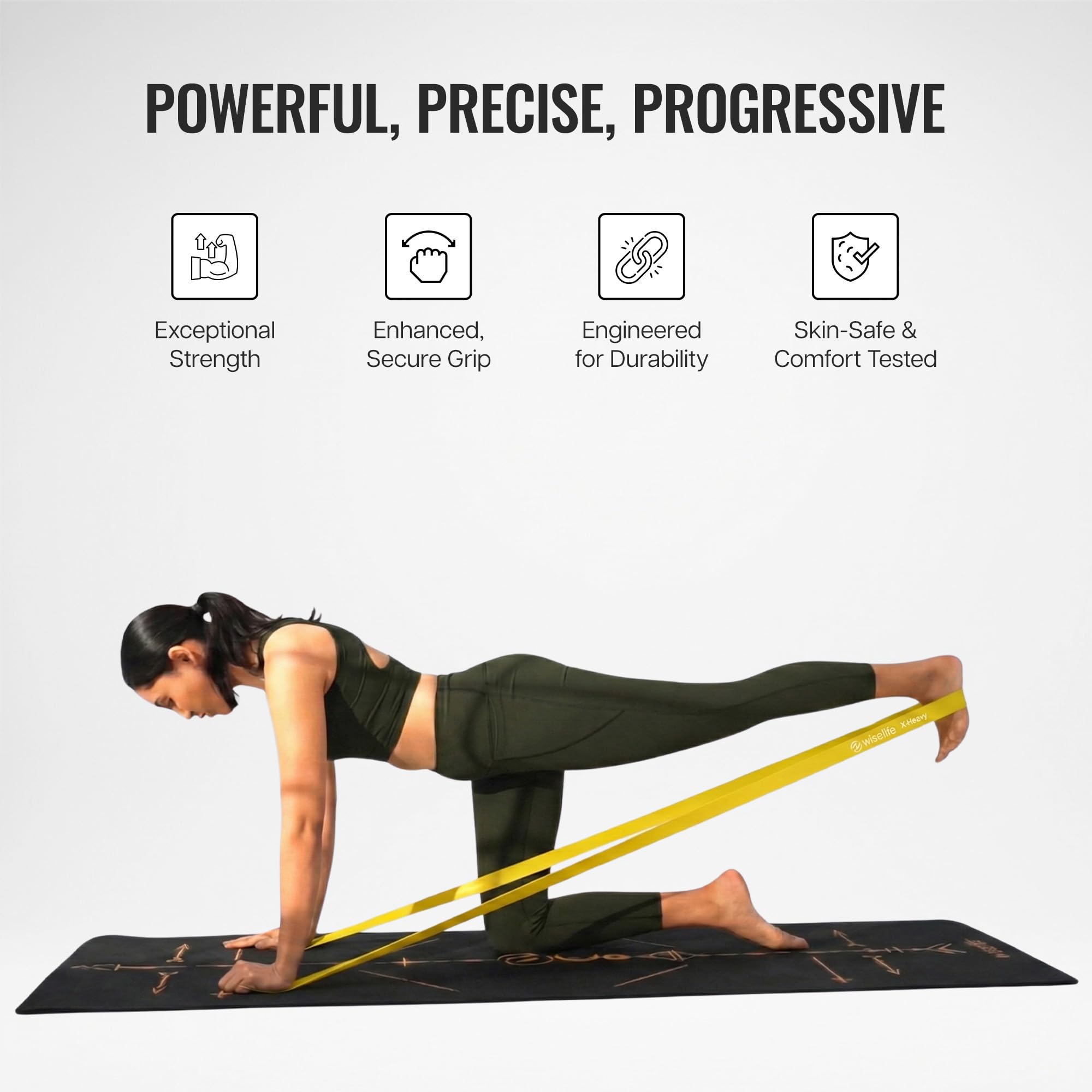 WiseLife Latex Resistance Band - Light Yellow -4