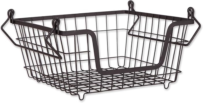 DII Metal Wire Utility Storage Bin, Small, 11x11x6, Black