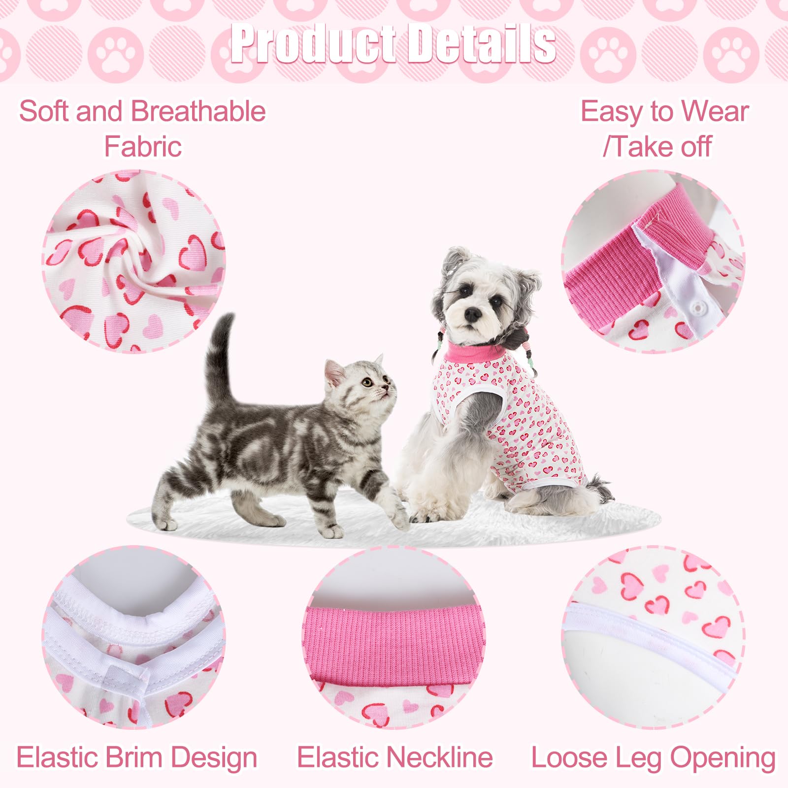 FEimaX Dog Surgery Recovery Suit, Pet Onesie after Surgery for Female Male Dogs Cone E-Collar Alternative - Image 4