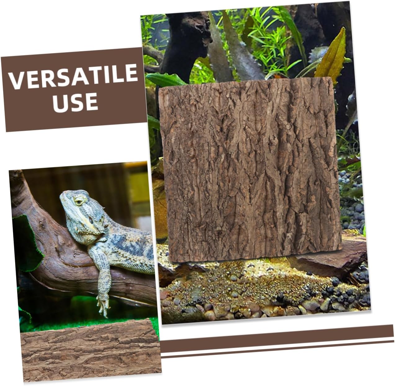 2pcs Realistic Cork Bark Background for Terrariums and Aquariums Tree Bark Decor Green Plant Easy to Install