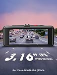 Kingslim D1 Cam double Dash avec intégré GPS, 1080P Caméra avant et arrière pour voitures, Stationnement d'urgence & Surveillance de la sécurité, détection des mouvements, 3,16'' IPS Grand écran, 170° FOV, 32GB Carte incluse