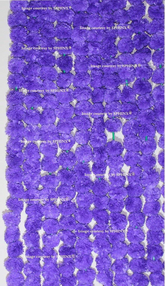 Sphinx Artificial Marigold Fluffy Flowers Garlands(GENDA TORAN) for Decoration - Pack of 5 (Purple)