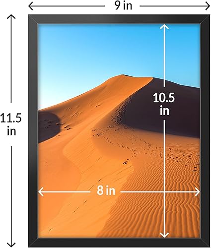 Miniatura 3 de LaVie Home Marco de fotos de 8.5 x 11 pulgadas para exhibición en pared, marco de fotos negro de 8.5 x 11 pulgadas con plexiglás HD, marco de