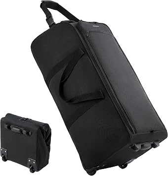 Fanwoli 30'' Extra Large Rolling Duffel Bag with Wheels, Heavy Duty, Black