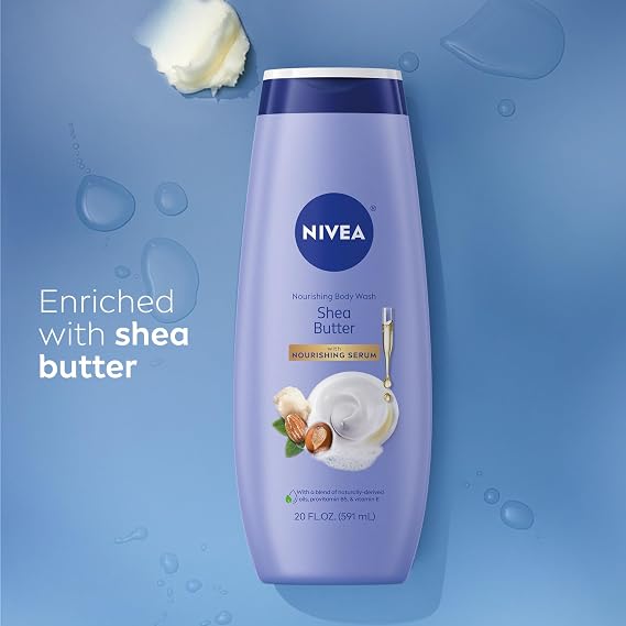NIVEA Body Wash Set with Nourishing Serum, Variety Pack, 2 x 20 FL OZ