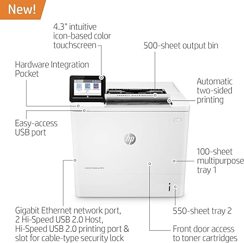 Miniatura 2 de HP Laserjet Enterprise M612dn Impresora dúplex monocromática (7PS86A), blanco, estándar (renovada)