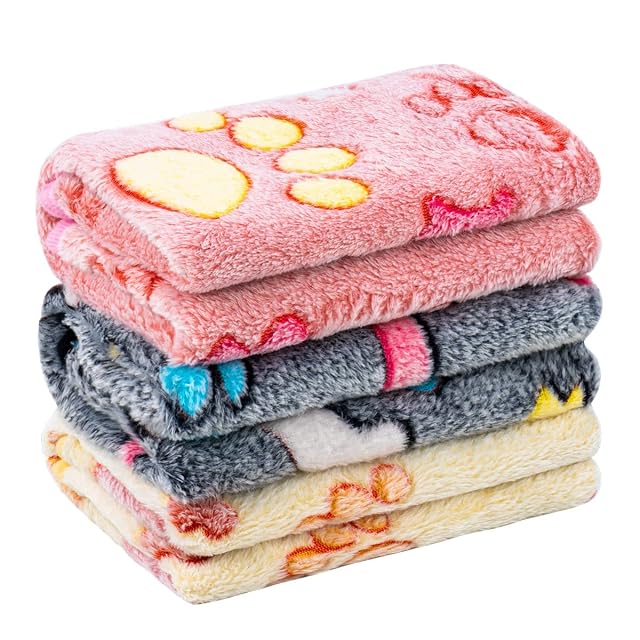 MICOOYO Paquete de 3 mantas lavables para perros, manta de forro polar esponjoso para gatos