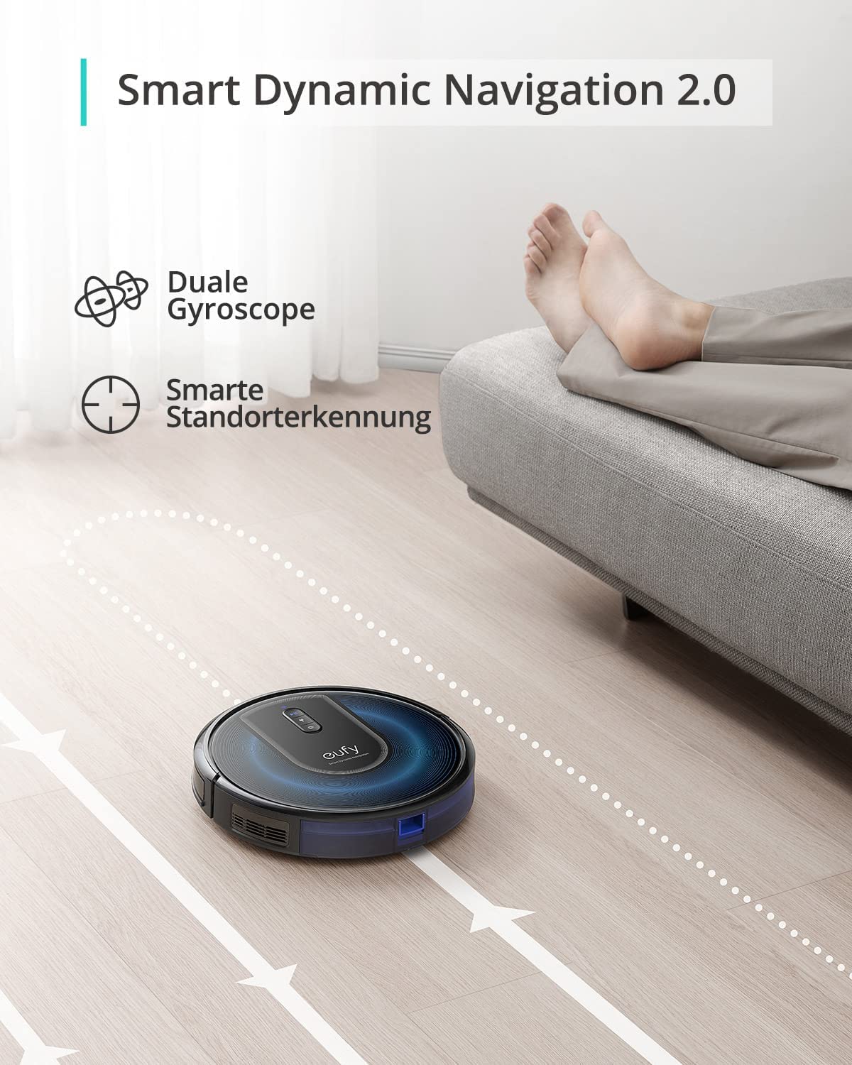 eufy RoboVac G30 von Anker, Saugroboter mit Smart Dynamic Navigation 2.0, Roboterstaubsauger mit 2000Pa Saugkraft, WLAN-Konnektivität, Kompatibel mit Alexa (Generalüberholt)