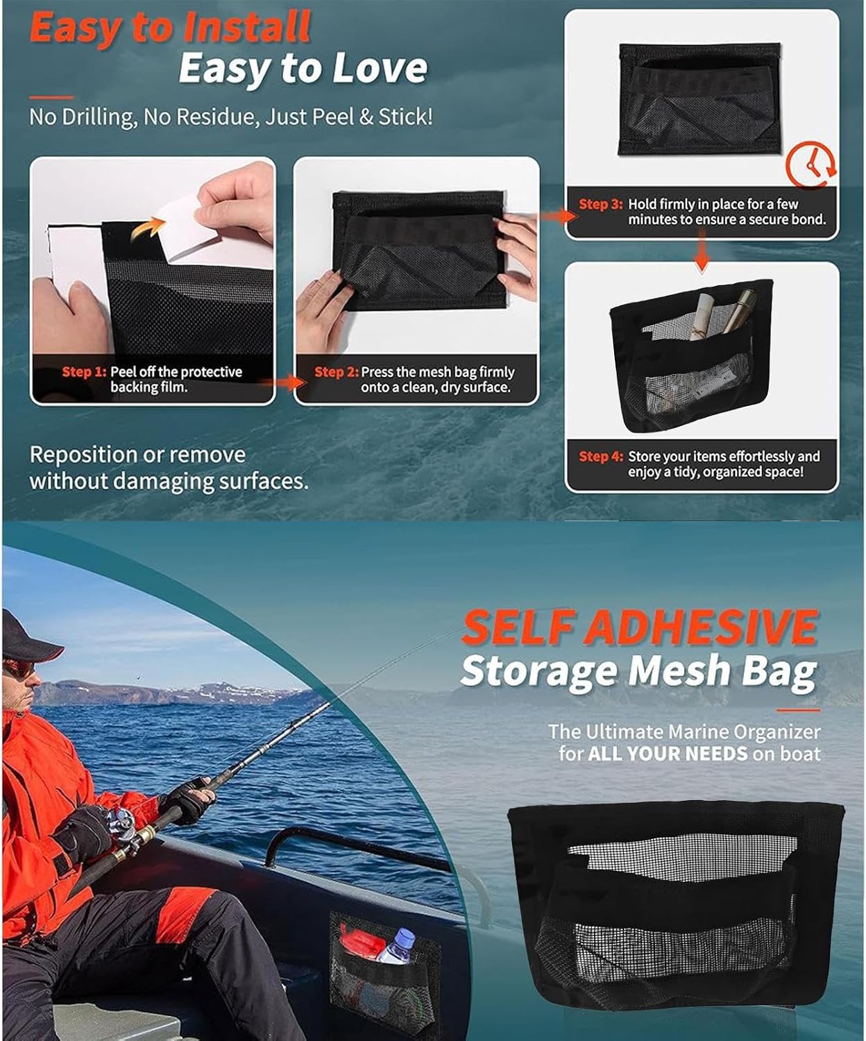 Marine Storage Bag - 12in Waterproof Boat Organizer, Adhesiv... 9 71cdXZkZcSL. AC SL1500
