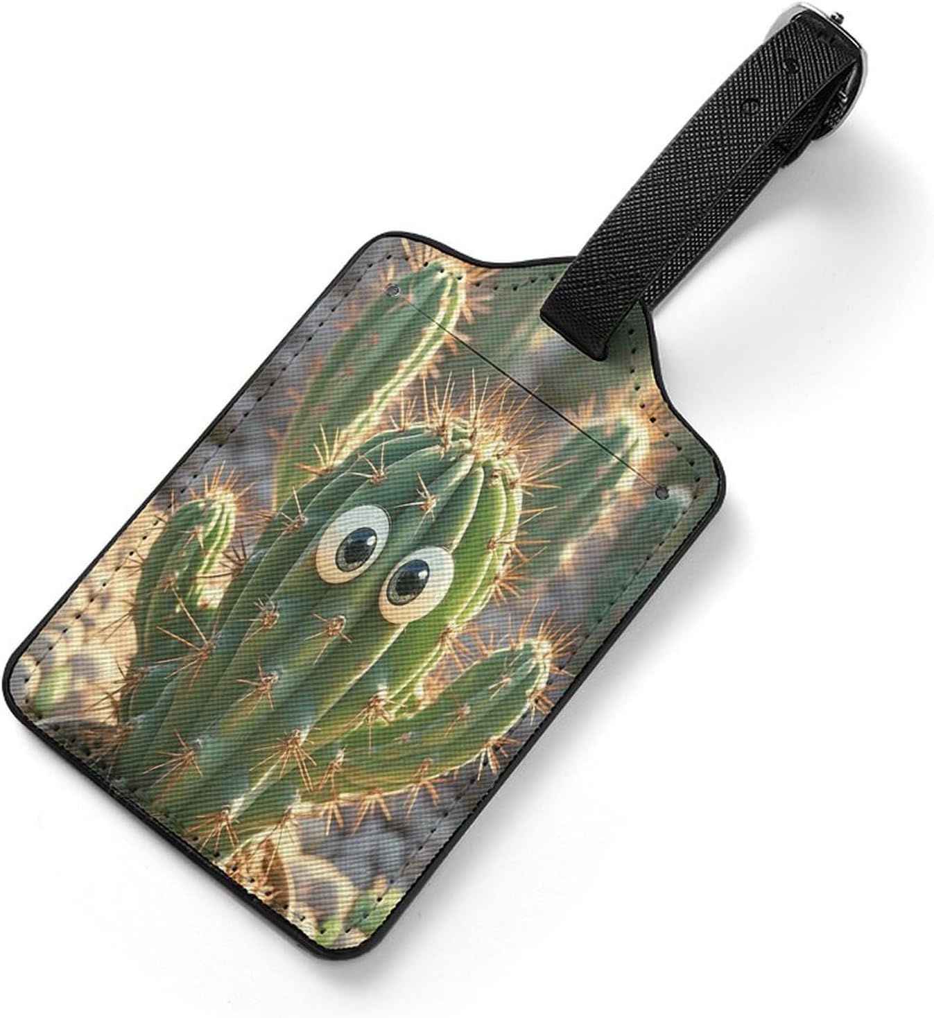 Cute Cactus PU Leather Luggage Tag for Suitcases
