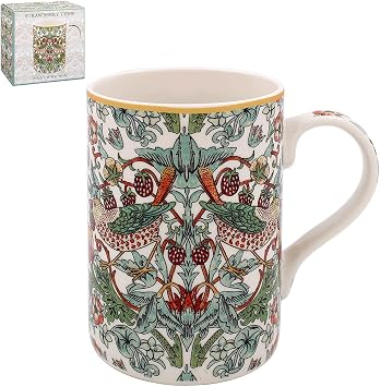 The Leonardo Collection William Morris Strawberry Thief Mug for Home & Kitchen | Newly Designed Mugs for Tea & Coffee | Lovely Cup for Mens Gifts & Birthday Gifts for Women